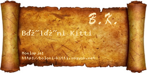 Bölöni Kitti névjegykártya
