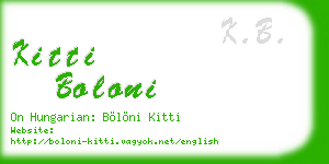 kitti boloni business card